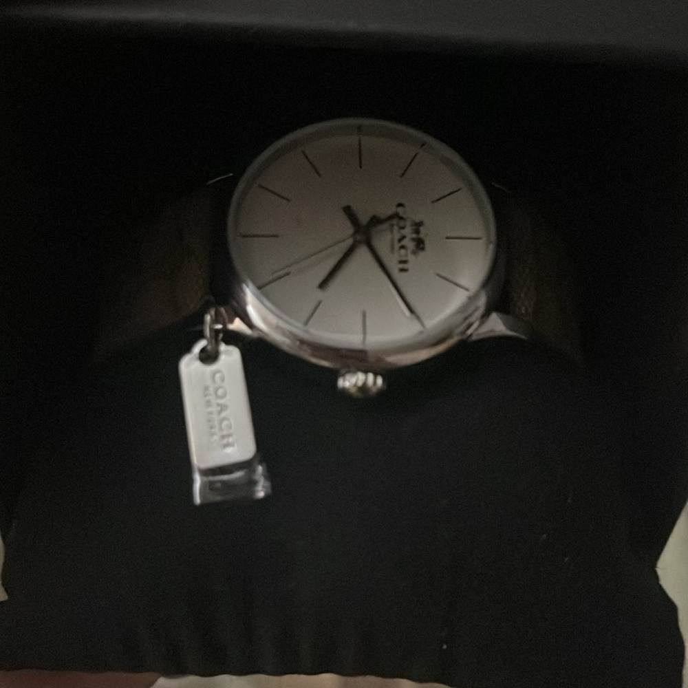 Coach Women's Watch with Brown Leather Strap and Silver Dial - Picture 5 of 7
